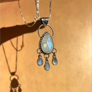 Moonstone Crystal Rain Necklace
